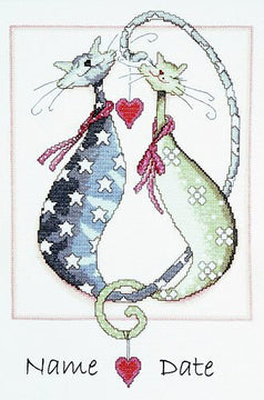 Design Works Purrfect Wedding - Anniversary Cross Stitch Kit - 23cm x 35.5cm