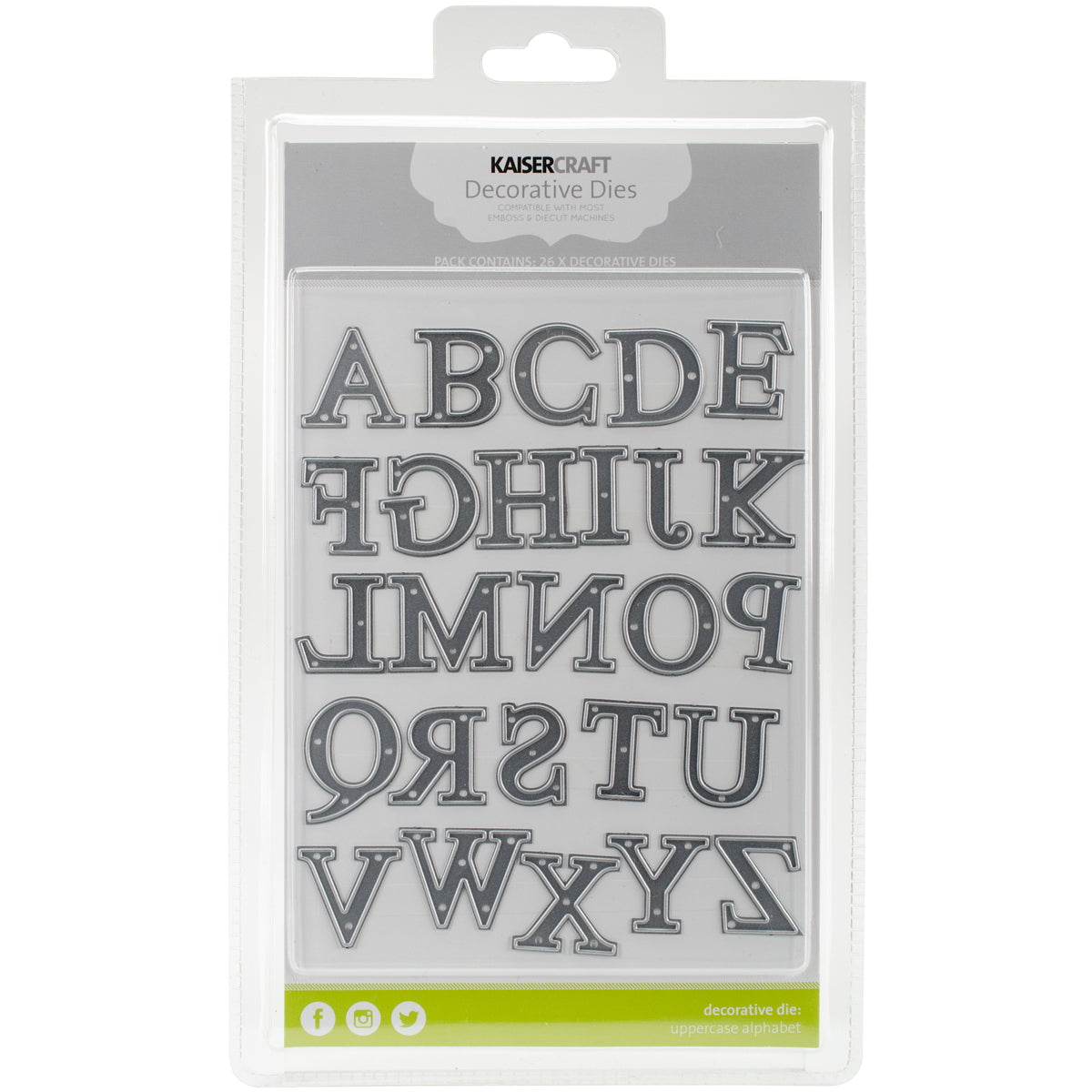 Kaisercraft Dies - Uppercase Alphabet .5"X1" To 1.5"X1"