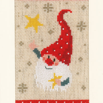 Vervaco Greeting Cards Christmas Gnomes (Set of 3) Cross Stitch Kit - 10.5cm x 15cm