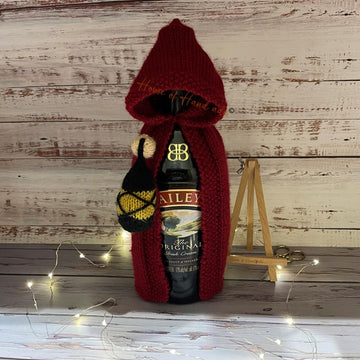 Hooded Cloak with Lantern Wine Bottle Cover Knitting Pattern