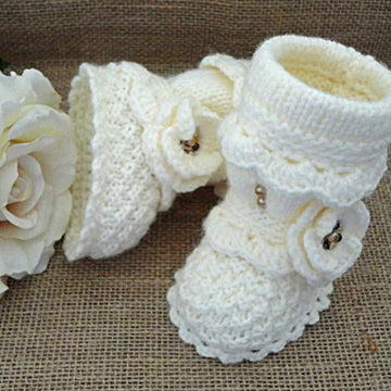 Knitting PATTERN Baby Booties Baby Girl Shoes Infant