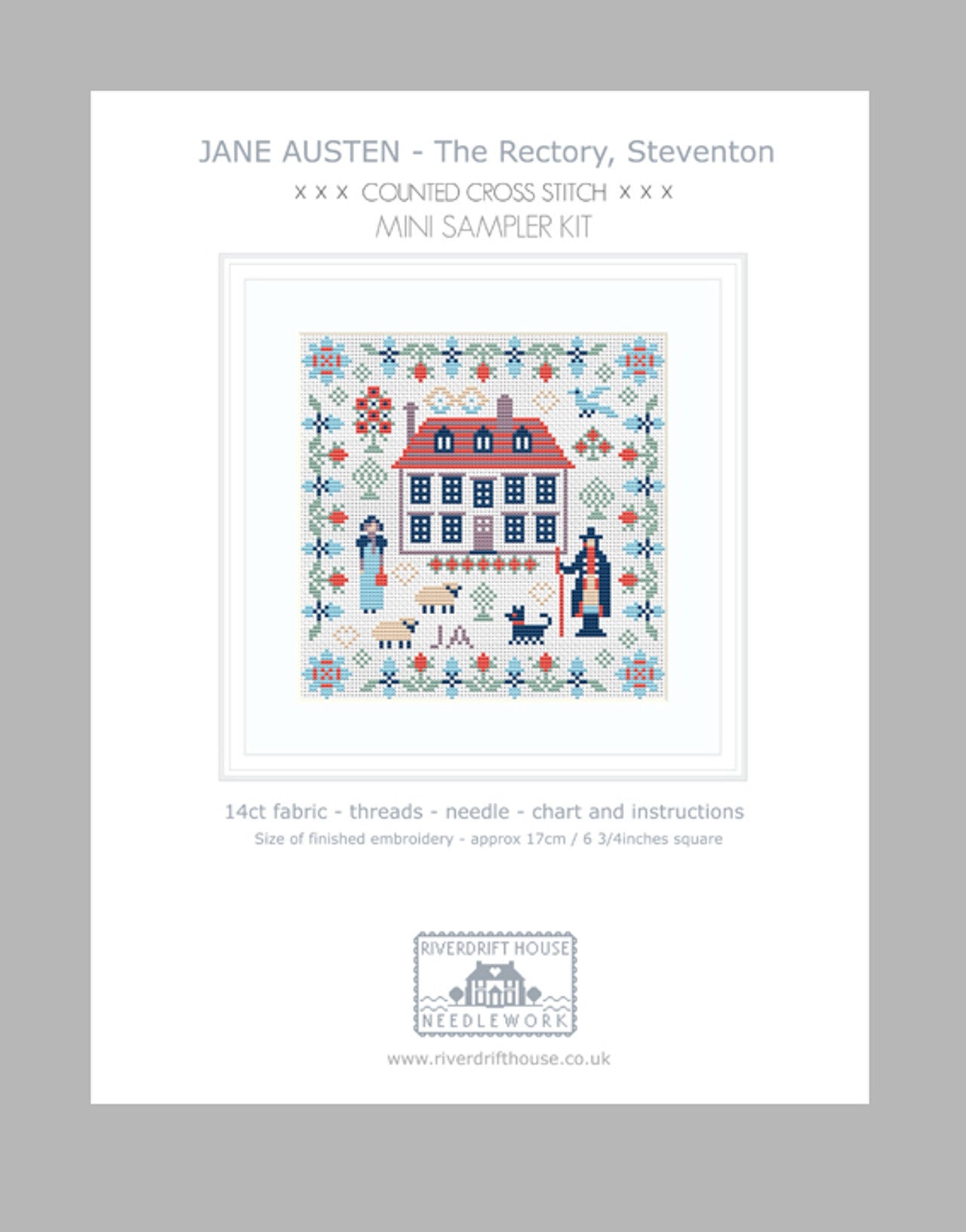 Riverdrift House Jane Austen Mini Sampler Cross Stitch Kit