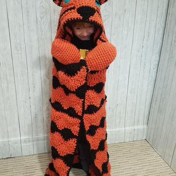 2in1 Safari Tiger Hooded Blanket