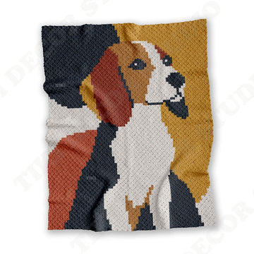 Beagle Blanket Scent Hound Afghan Hunting Dog Graphgan Bauhaus Crib C2C Crochet Pattern
