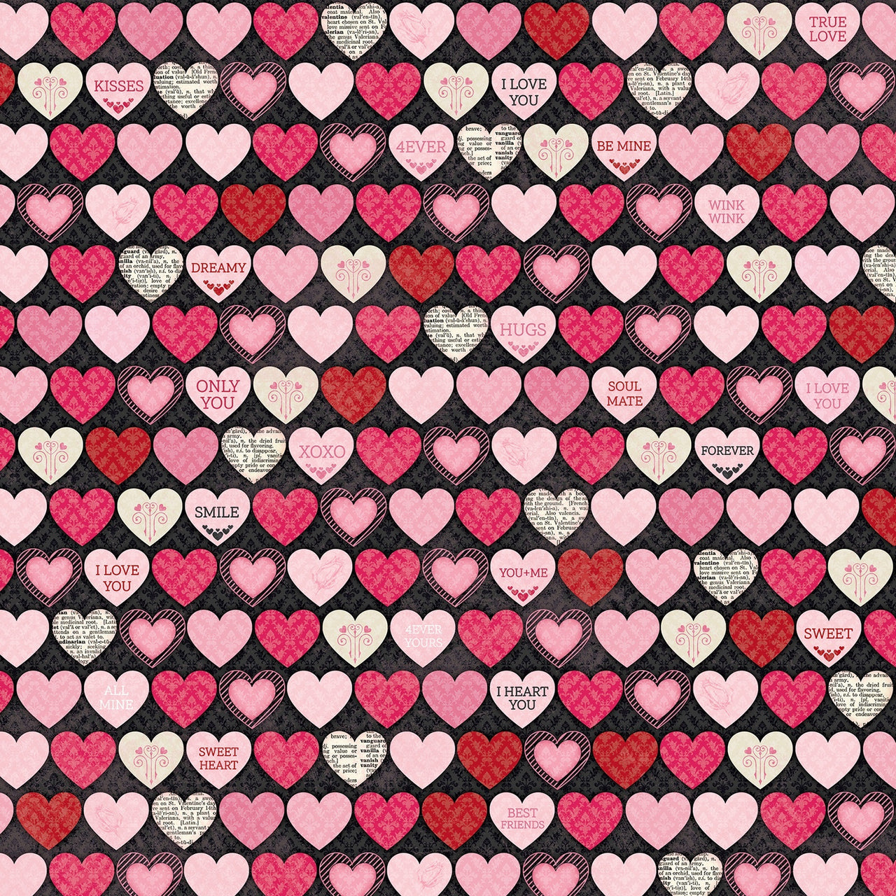 American Crafts Count The Ways Double-Sided Cardstock 12"X12" 25/Pkg - Hearts