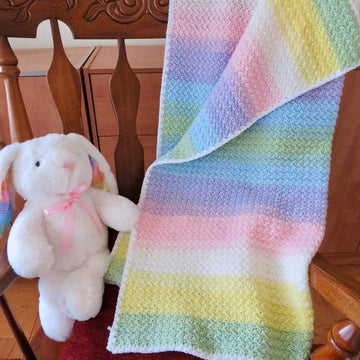Double Rainbow Baby Blanket - Lion Brand Mandala Baby (DK) - Beginner Friendly