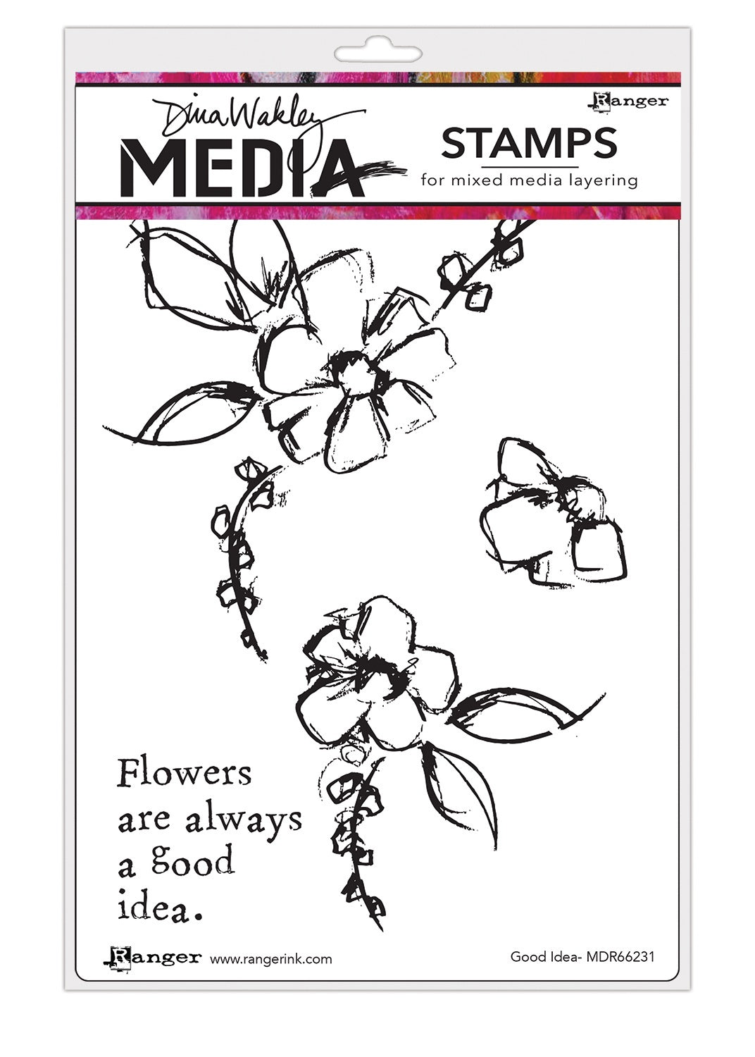 Ranger Dina Wakley Media Cling Stamps 6"X9" - Good Idea