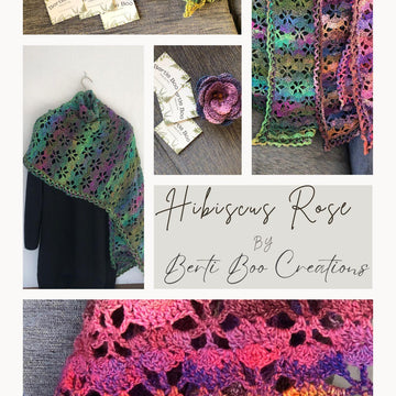 Hibiscus Rose Shawl Wrap Crochet Pattern