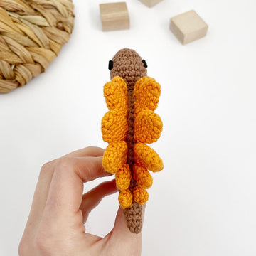 Crochet dinosaur baby rattle teether toy crochet pattern Stegosaurus