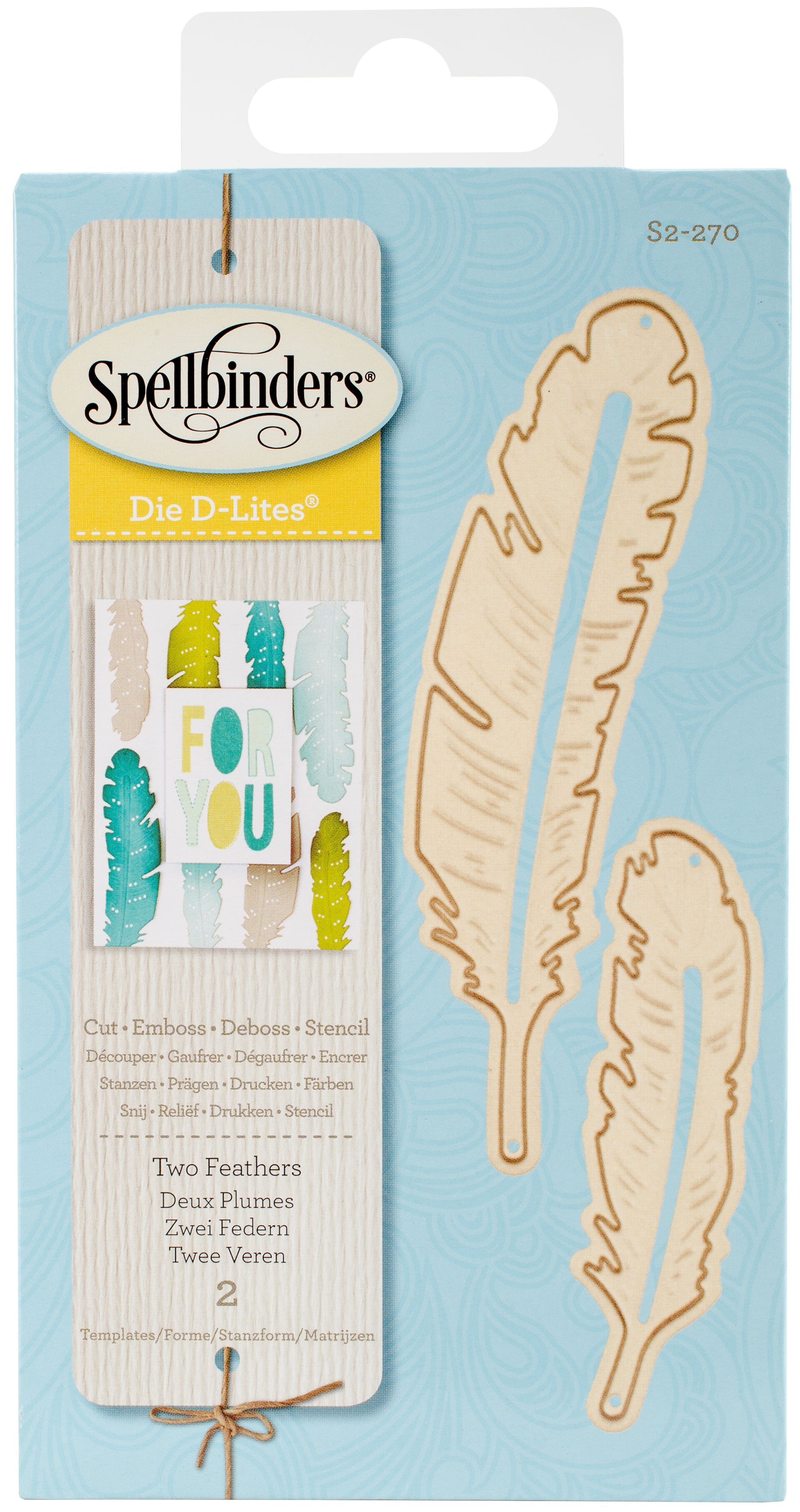 Spellbinders Shapeabilities Die D-Lites - Two Feathers