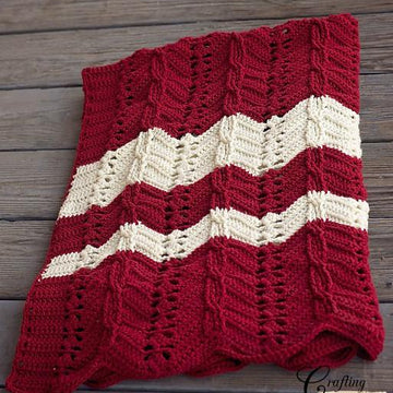 Classic Cable Chevron Afghan