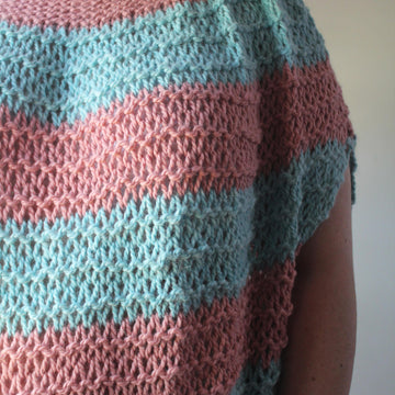Knitted Pink and Blue Top