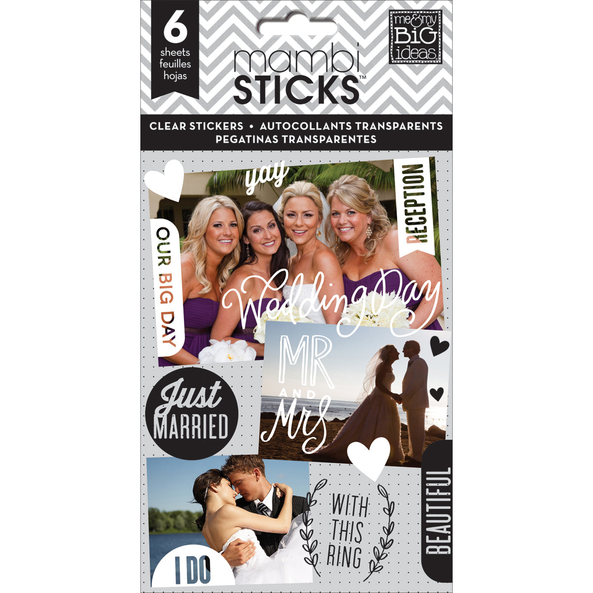 Pocket Pages Clear Stickers 6/Pkg - Our Wedding Day