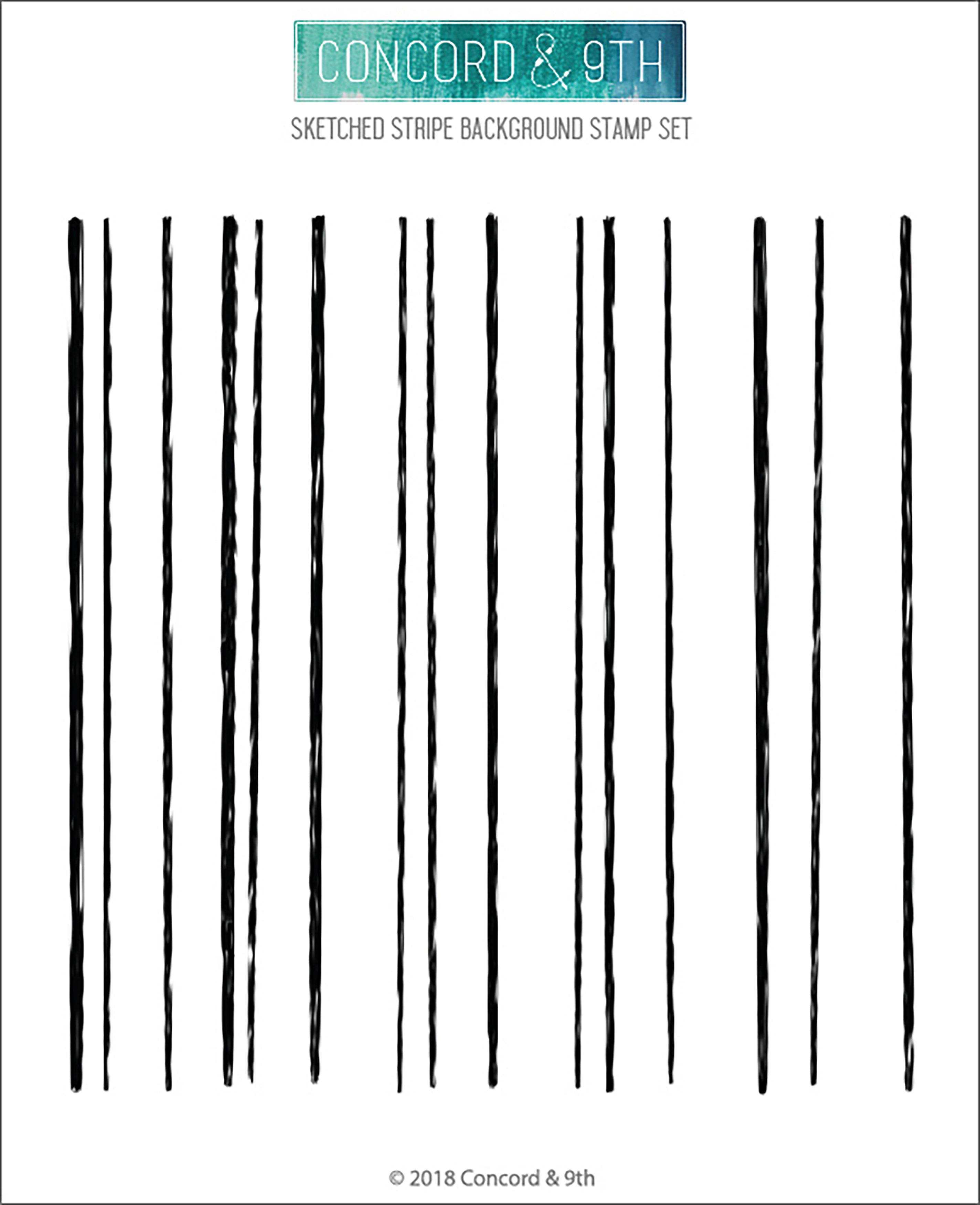 Concord & 9th Clear Stamps 6"X6" - Sketched Stripes Background