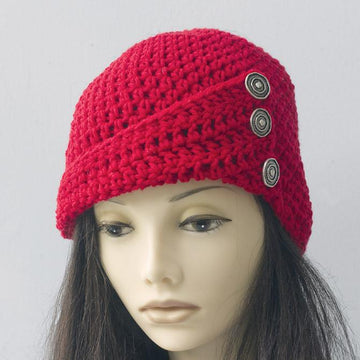 Buttoned Flapper Cloche
