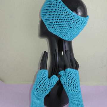 Easy Lace Fingerless Gloves and Headband Set