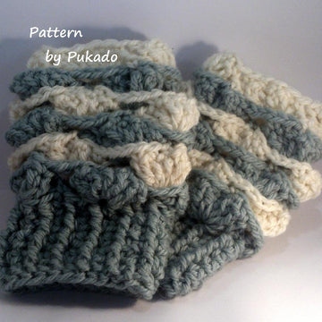 Crochet Pattern - Waves - Hat and fingerless mittens - easily converted to fit all sizes
