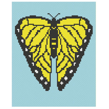 Butterfly C2C Pattern - Large Throw Blanket PDF with Graph + Row-by-Row count
