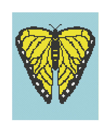 Butterfly C2C Pattern - Large Throw Blanket PDF with Graph + Row-by-Row count
