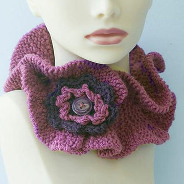 Crocheted Flower Neck Warmer