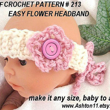 Easy Flower Headband | Crochet Pattern 213