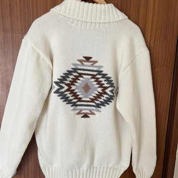 Cardigan with Geometric Colourwork