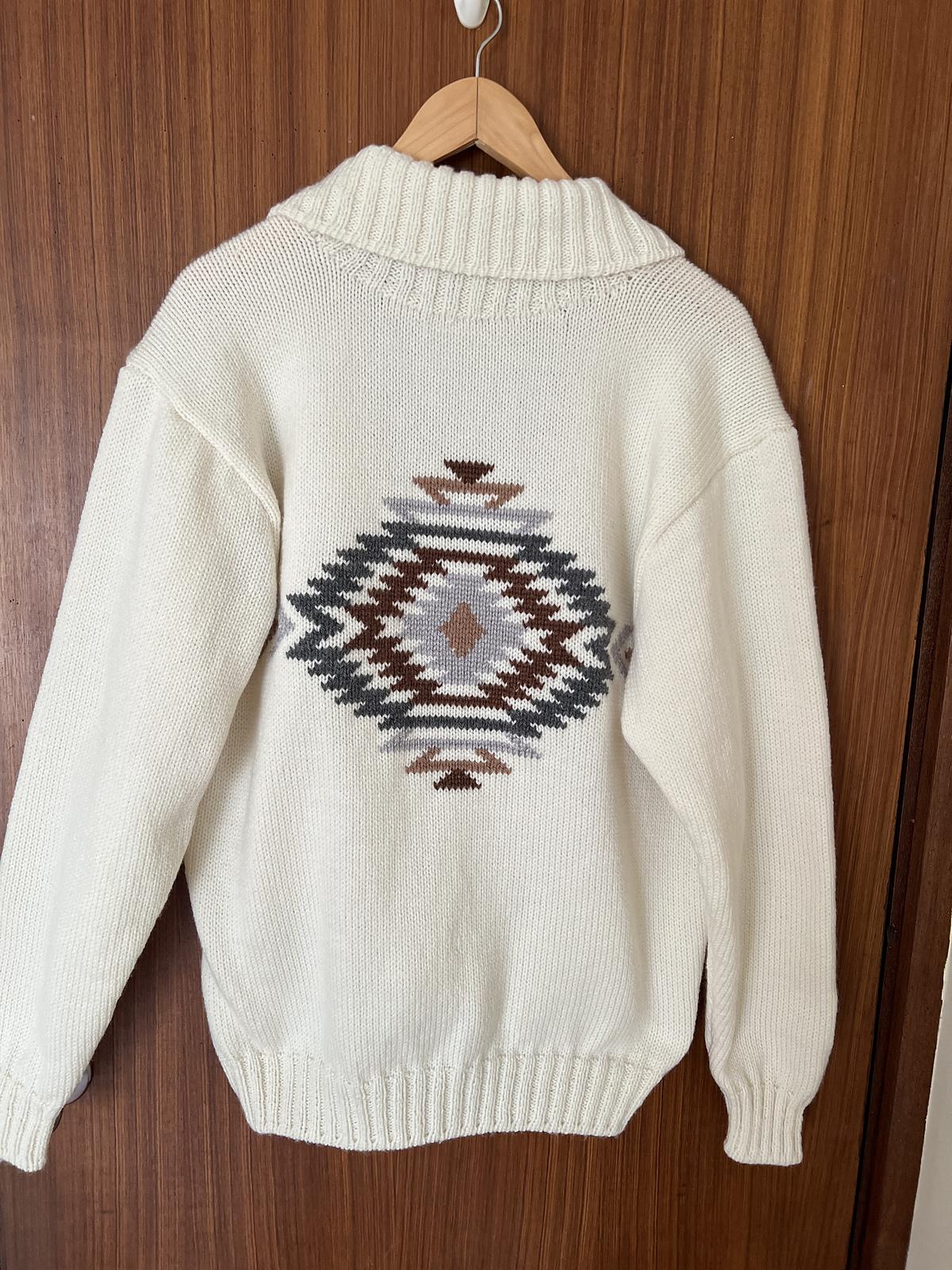 Cardigan with Geometric Colourwork