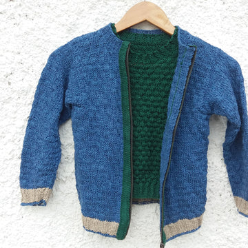 CARLA RUSTIC CARDIGAN, a zipped cardigan in linen/cotton