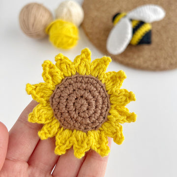 Sunflower with bee crochet pattern Car hanger, Bag charm amigurumi keyring