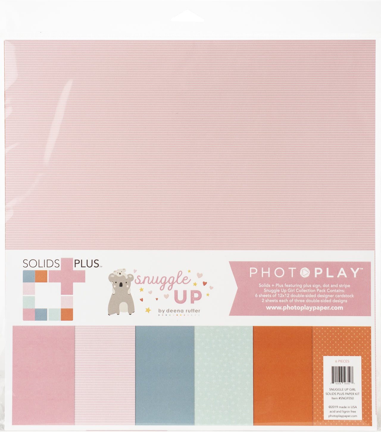 Photoplay Paper PhotoPlay Collection Pack 12"X12" - Snuggle Up Girl, 3 Designs/2 Each