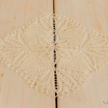 Knitted lace table topper "Cherry"