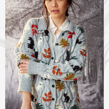 "Margot Cardigan" - Cardigan Knitting Pattern For Women in Willow and Lark Woodland and Ramble