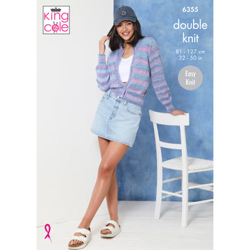 Cardigan and Waistcoat knitted in King Cole Jamboree DK - P6355 - Leaflet