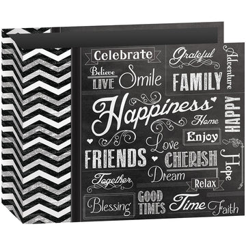 Pioneer 3-Ring Chalkboard Album 12"X12" - Happiness