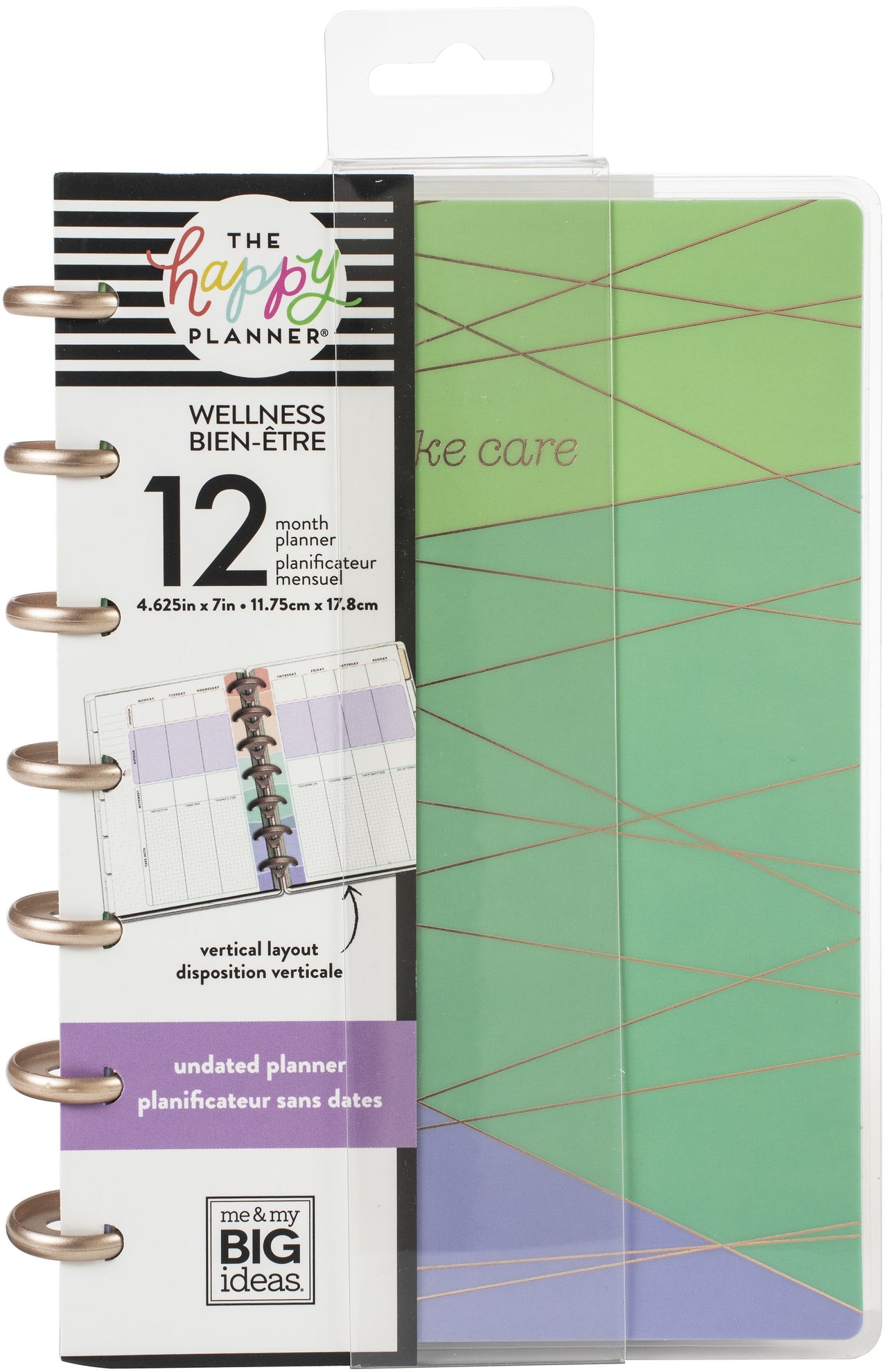 Happy Planner 12-Month Undated Mini Planner 7"X4.625" - Wellness