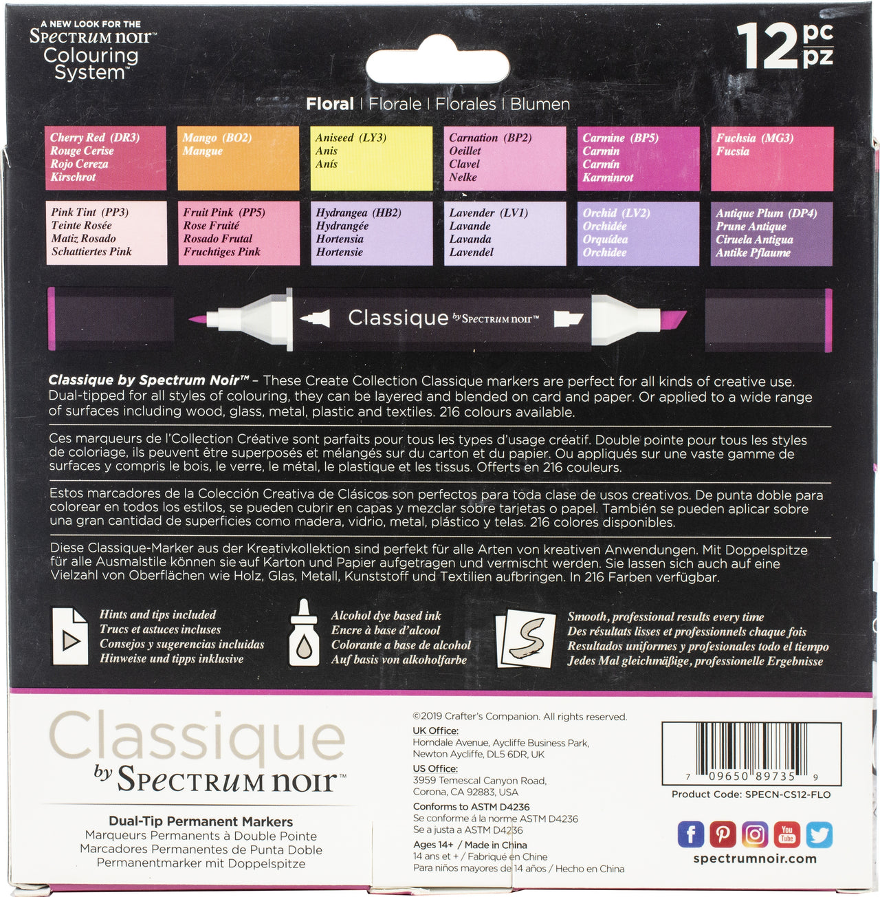 Spectrum Noir Classique 12 Pens - Floral