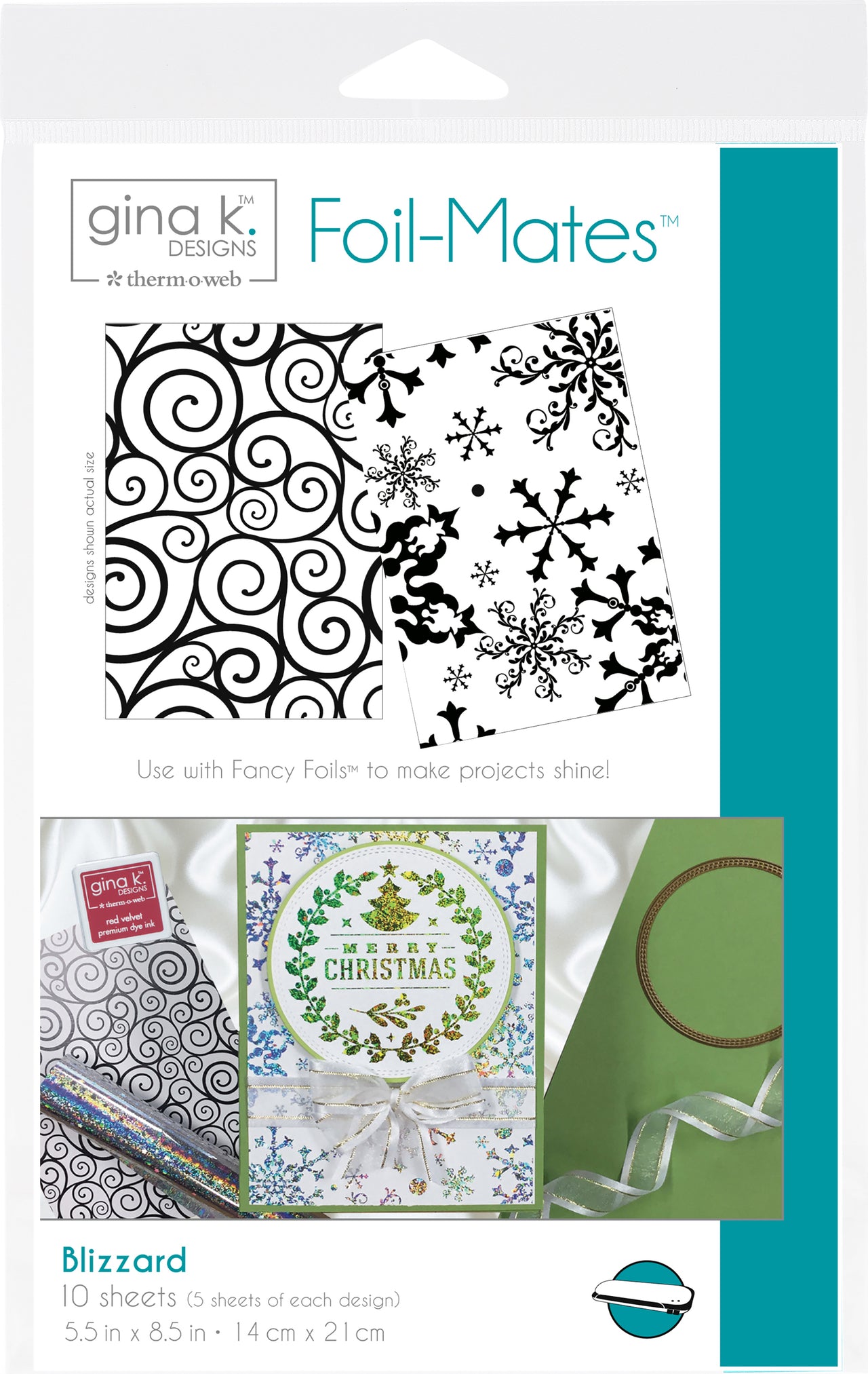Therm O Web Gina K Designs Foil-Mates Background 5.5"X8.5" 10/Pkg - Blizzard
