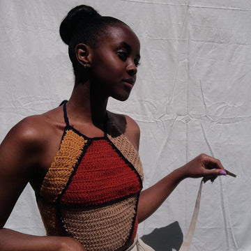 Patchwork halter top