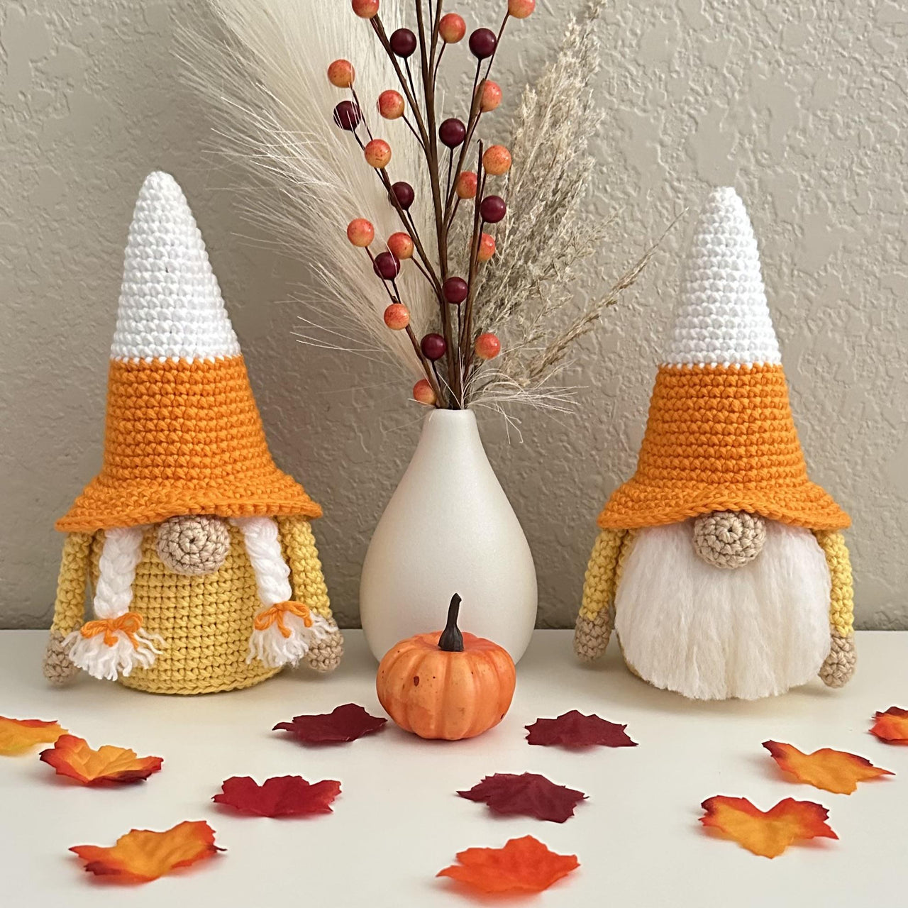 Candy Corn Halloween Gnome Crochet Pattern