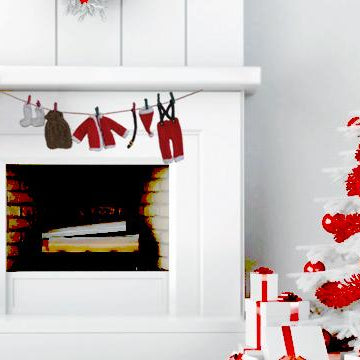 Santa Laundry Wash Line