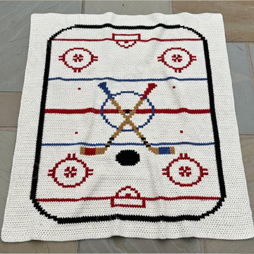 Hockey Baby Blanket SINGLE CROCHET Pattern