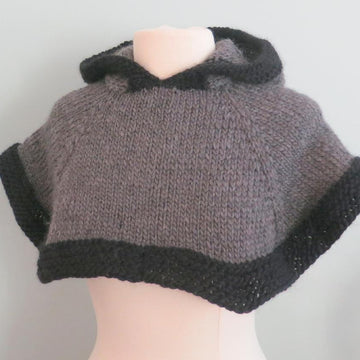 Hooded Cropped Poncho