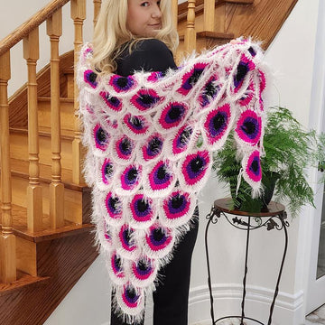 Pink Peacock Shawl