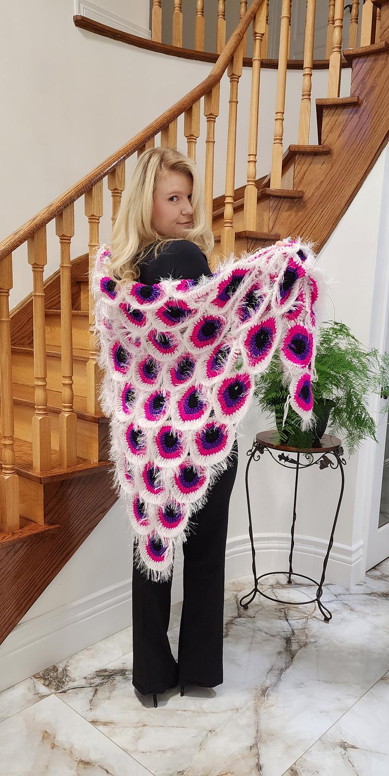 Pink Peacock Shawl