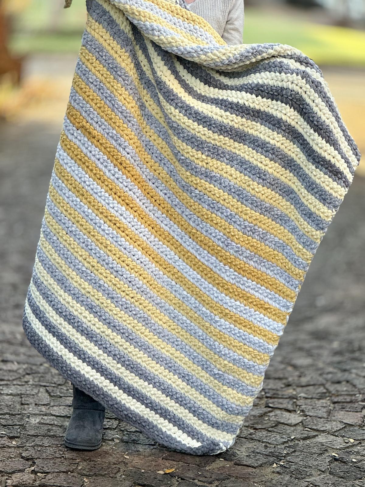 Perfect Phasing Striped Crochet Blanket