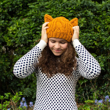 Cabled Cat Ears Hat