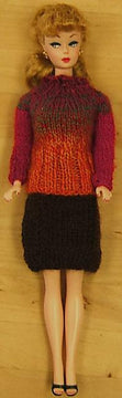 Fashion Doll Yoked Pullover and Slim Skirt