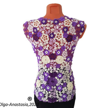 Crochet sleeveless blouse