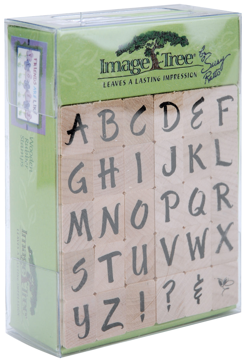 EK Success Image Tree Handle Rubber Stamp Set - Susy Ratto Brush Letter Alphabet/Upper