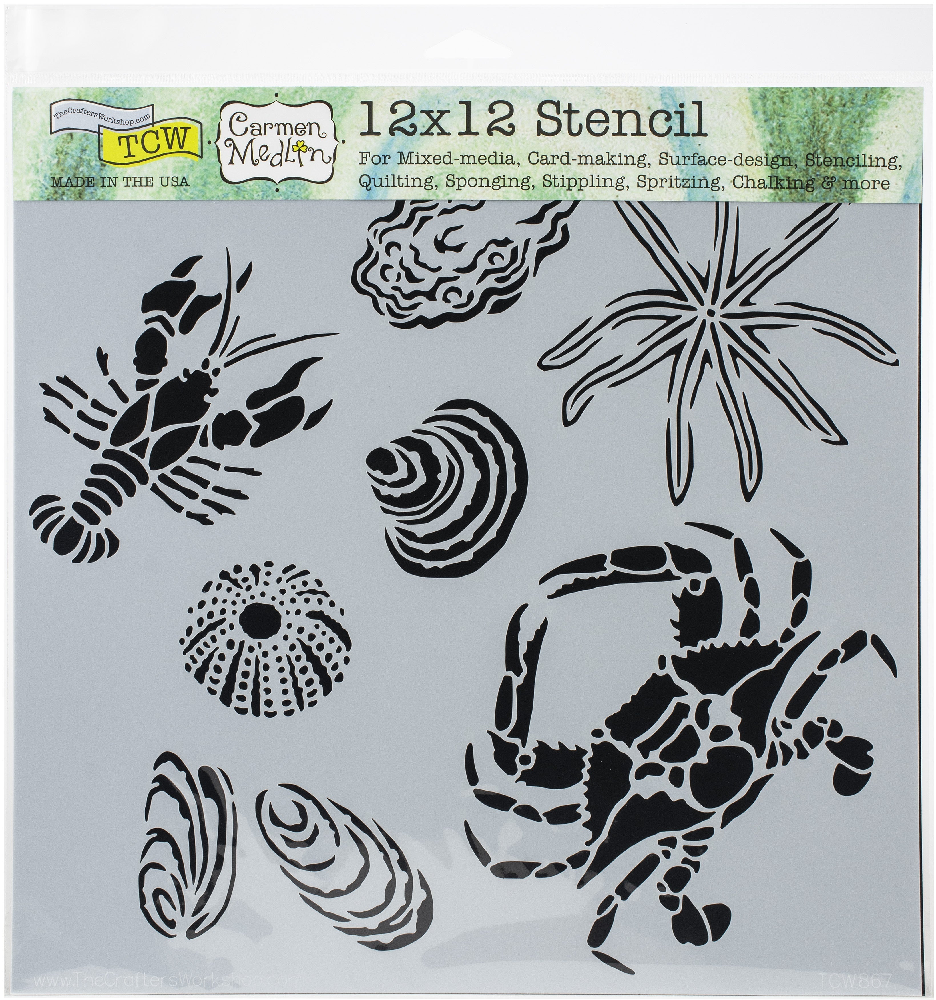The Crafter's Workshop Crafter's Workshop Template 12"X12" - Gulf Coast Creatures